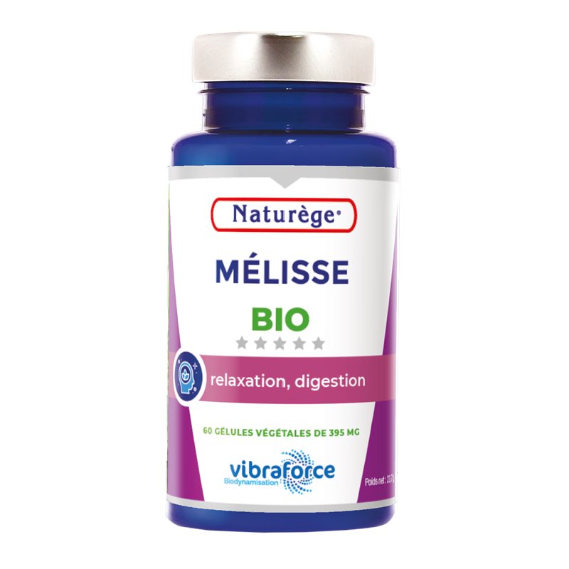 Mélisse Bio - 60 Gélules Végétales de 395 mg - Naturège Laboratoire