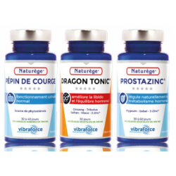 Pack Homme Pépins de Courge | Dragon Tonic |Prostazinc - 3 piluliers - Naturège Laboratoire