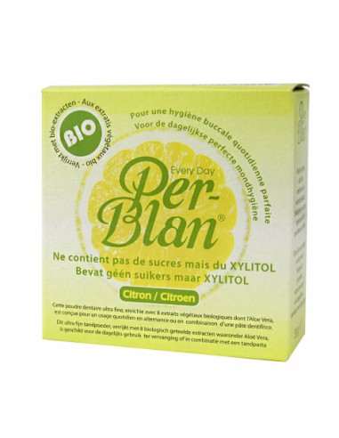 Perblan Poudre dentifrice Citron - 30 g - Per Blan