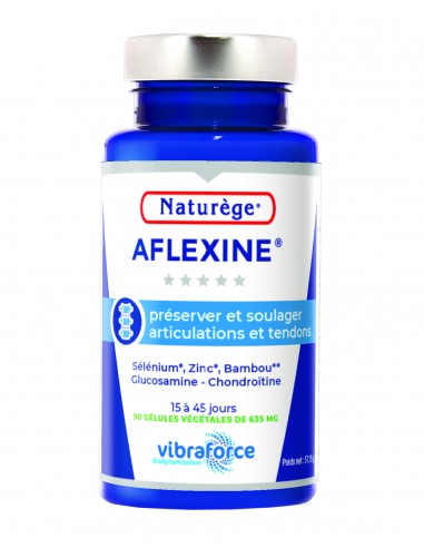 Aflexine Naturège | Glucosamine | Chondroitine - Répare le cartilage - 90 gélules végétales VIBRA - Naturège Laboratoire