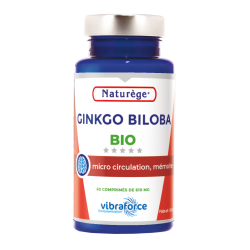 Ginkgo Biloba Bio Petit modèle - 60 Comprimés de 610 mg - Naturège Laboratoire