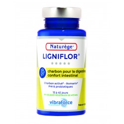 Ligniflor - Charbon végétal - digestion & Ballonnement - 90 Gélules Végétales - Vibra - Naturège Laboratoire