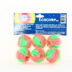 Boules auto-agrippantes et anti-peluches - 6 Boules - Ecocorp
