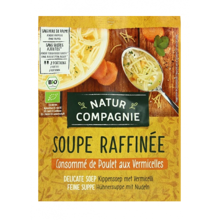 Soupe raffinée Consommé de poulet aux Vermicelles - 40g soit 2 portions - Natur Compagnie
