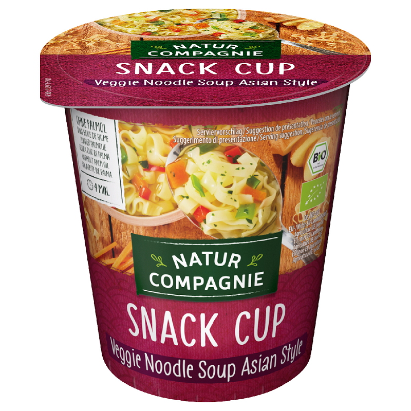Snack Cup Soupe de légumes et de nouilles à l'asiatique - 55g - Natur Compagnie