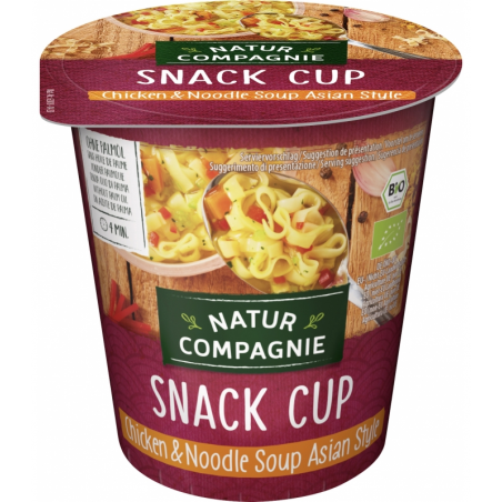 Snack Cup Soupe au poulet et aux nouilles à l'asiatique - 55g - Natur Compagnie