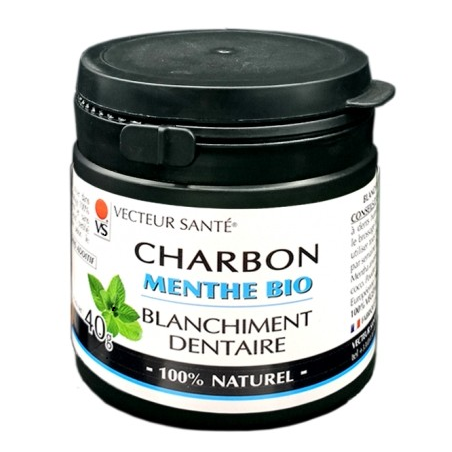 Charbon Menthe Bio Blanchiment Dentaire - 40g - Vecteur Santé