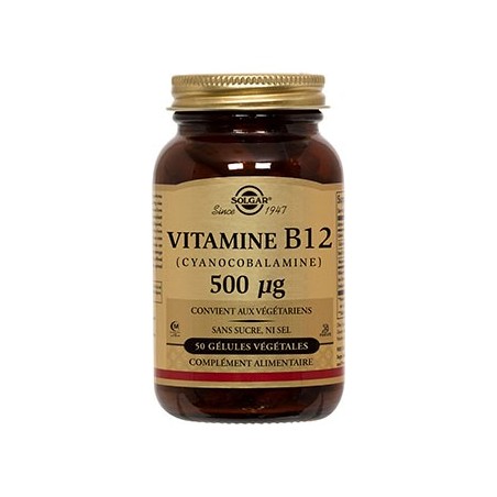 Vitamine B12 (Cyanocobalamine) - 50 Gélules - Solgar