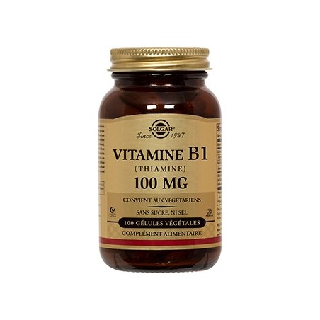 Vitamine  B1 (Thiamine) 100 mg - 100 gélules - Solgar