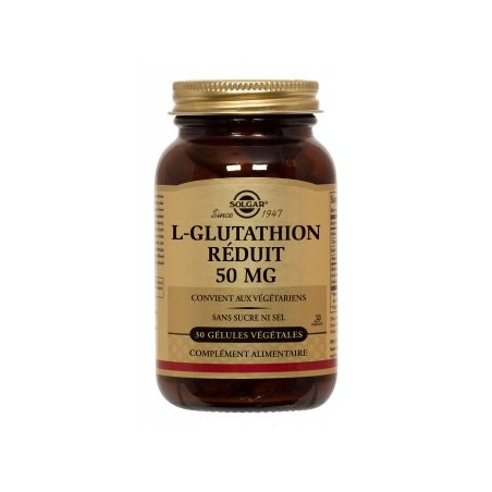 L-Glutathion Réduit 50 Mg - 30 Gélules Végétales - Solgar