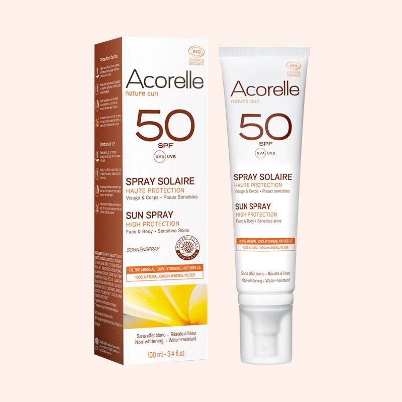 Spray solaire Haute protection peaux sensibles 50 SPF - 100ml - Acorelle