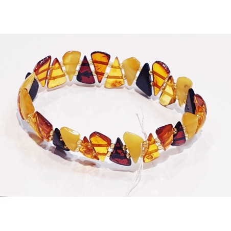 Bracelet d'ambre triangle - Bijou en ambre - Magnétique Vibration