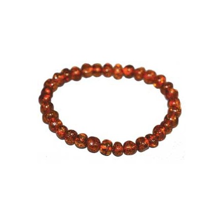 Bracelet Ambre Perles Roulées  - Bijou en ambre - Magnétique Vibration