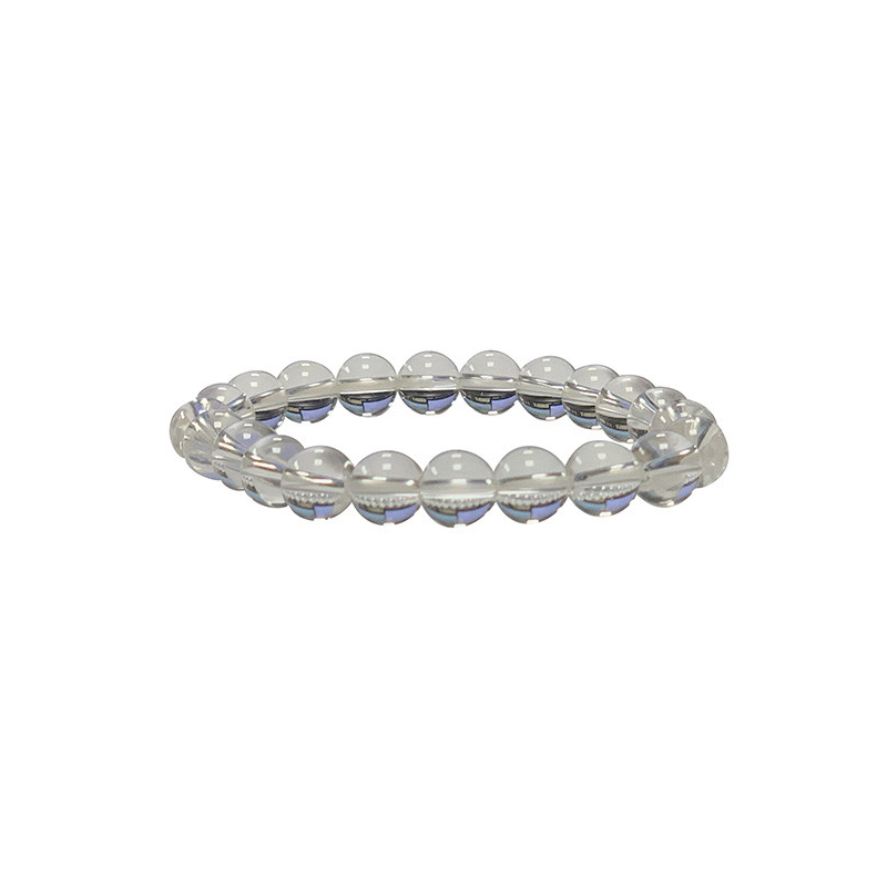 Bracelet de Cristal roche - Pierres de 6 mm - Bijou de Lithothérapie - Magnétique Vibration