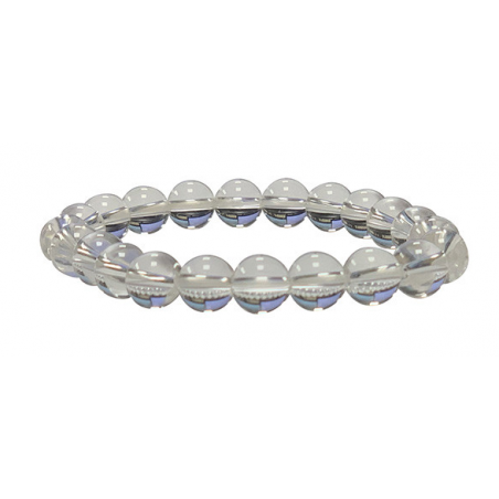 Bracelet de Cristal roche - Pierres de 6 mm - Bijou de Lithothérapie - Magnétique Vibration