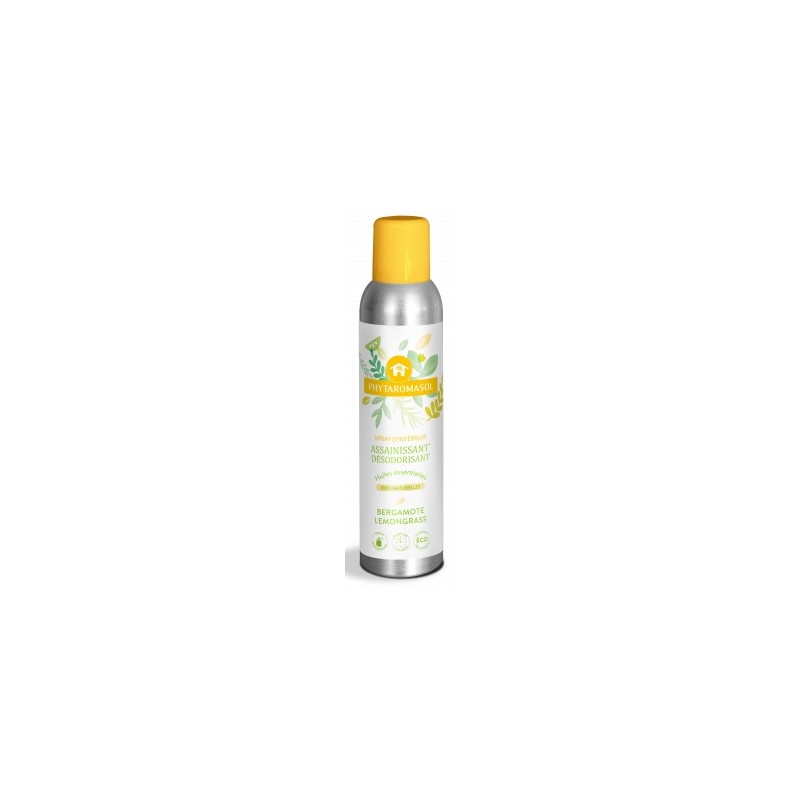 Spray d'Intérieur Assainissant Désodorisant Bergamote Lemongrass - 250 ml - Phytaromasol