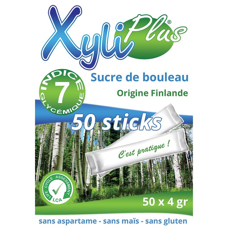 XYLITOL 50 sticks x 4 g sucre de bouleau XYLIPLUS