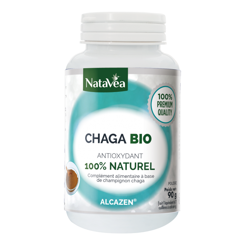 Alcazen Chaga Bio Champignon immunité - Pot de 90 g - NataVéa Vibra