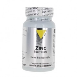 Zinc Bisglycinate - 100 comprimés sécables - Vit'all +