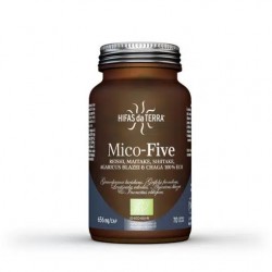 Mico-Five + chaga - Synergie de 5 champignons Bio -  Micosalud 70 gélules végétales - Hifas da terra