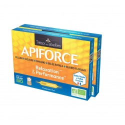 Apiforce Bio pack X2 - Relaxation et Performance - 20 Ampoules - TRÉSOR DES ABEILLES VIBRA