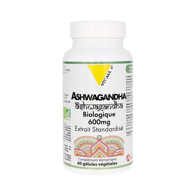 Ashwagandha Bio - 60 gélules végétales - Vitalplus