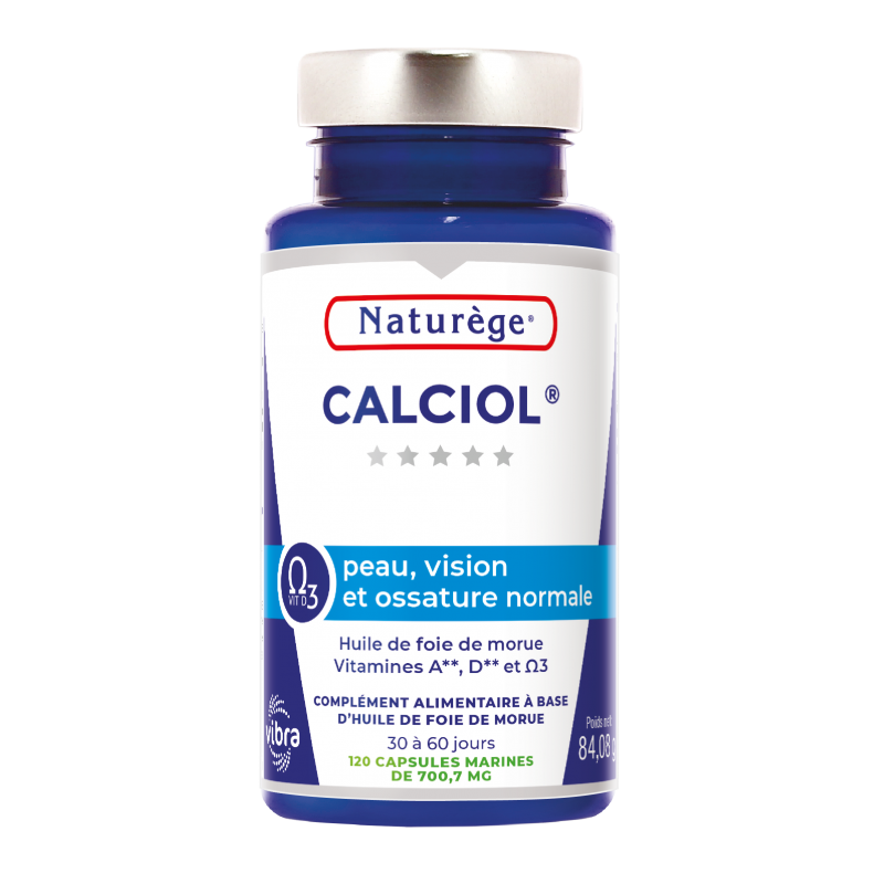 Calciol Vitamine D3 - 120 Capsules marines dosées à 700mg  - Naturège Laboratoire