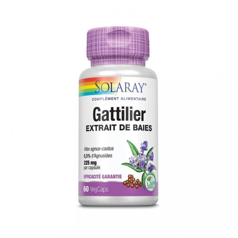 Gattilier extrait de Baies - 60 capsules végétales - Solaray