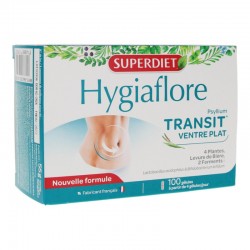 Hygiaflore transit et ventre plat - Nouvelle formule - pilulier 100 gélules - Superdiet