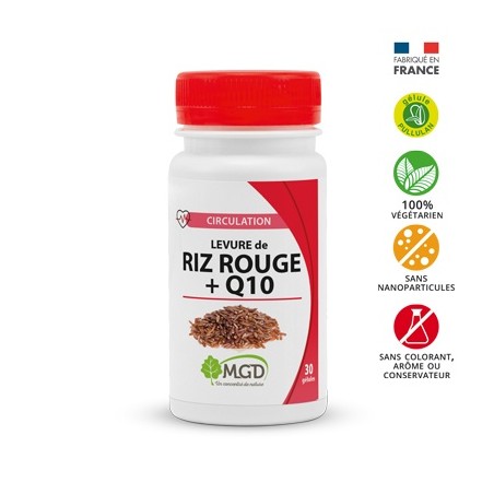Levure riz rouge + Q10 - 30 gélules - MGD