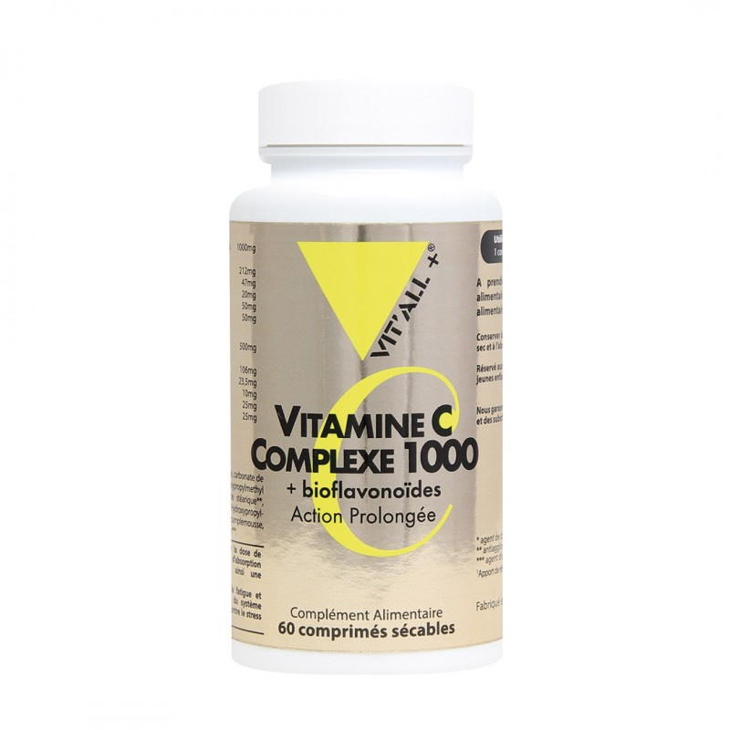 Vitamine C 1000 mg + bioflavonoïdes - 60 comprimés sécables - Vitalplus