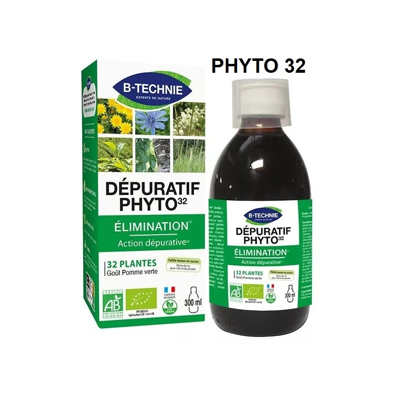 Dépuratif Phyto 32 plantes Bio - Elimination - 300 ml - Biotechnie