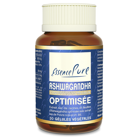 Ashwagandha optimisée - 30 gélules végétales - Essence Pure