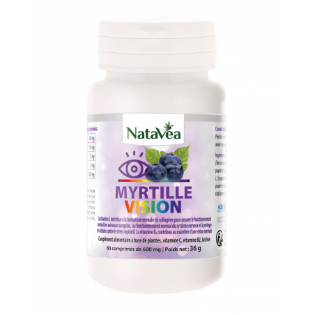 Myrtille Vision - 60 comprimés de 600 mg - NataVéa Vibra