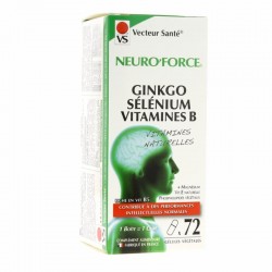 Neuro'Force - Ginko sélénium et Vitamine B - 72 gélules végétales - Vecteur Santé