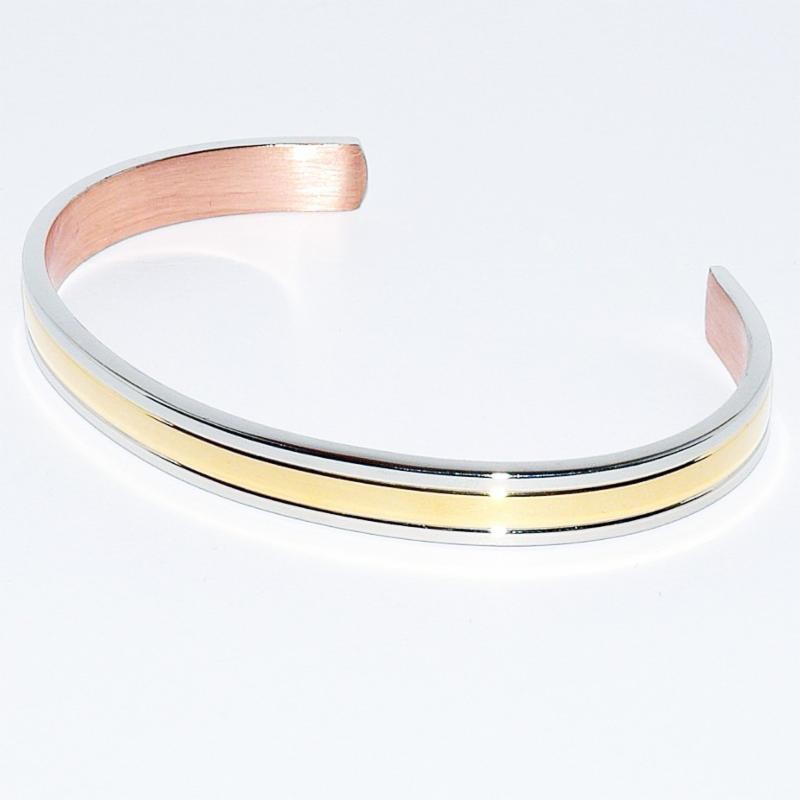 Bracelet cuivre CUMIN sans aimants, intérieur cuivre - Magnétique Vibration